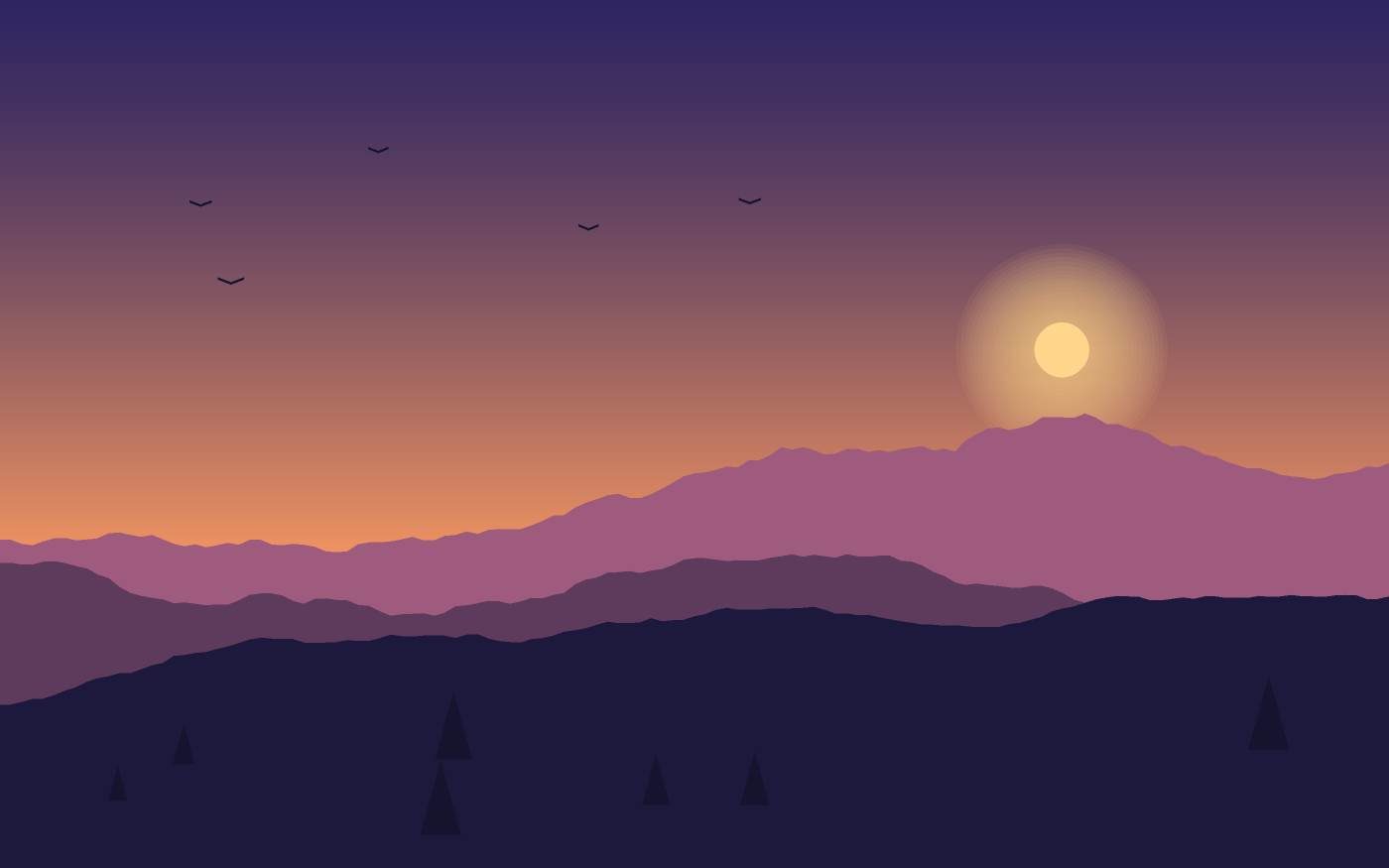 Ilustração de uma paisagem