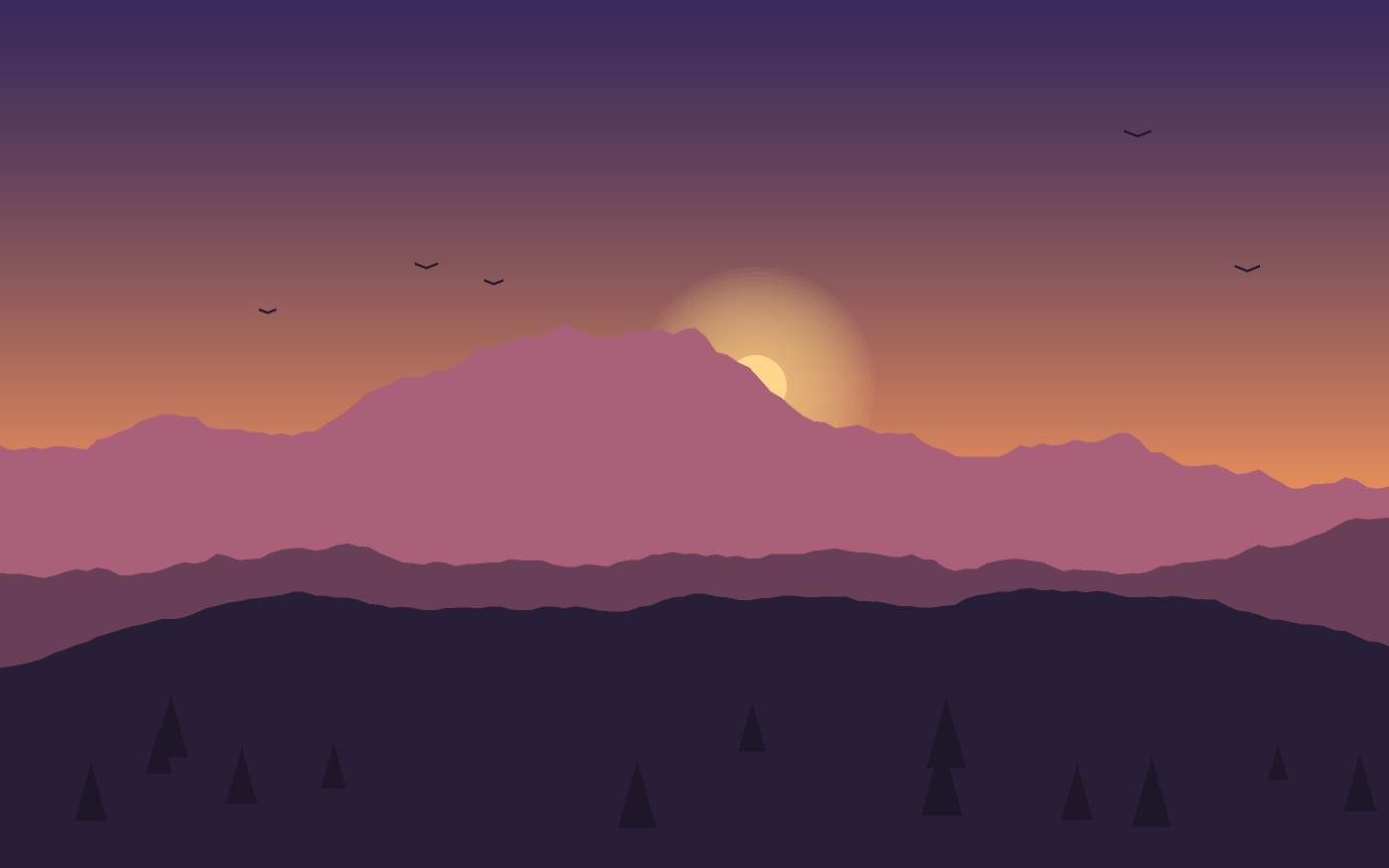 Ilustração de uma paisagem